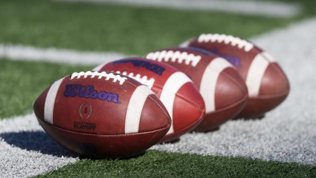 Scenes from the sideline during a college football game.